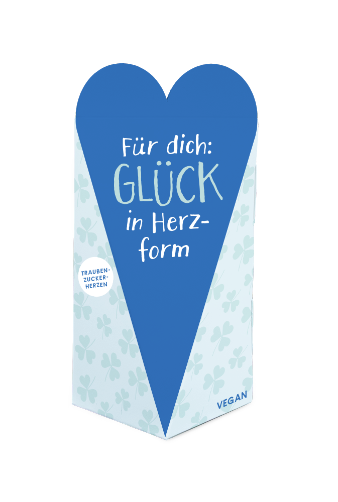 Traubenzucker-Herzen 75g Vegan (Ideal zum Verschenken) - Verschiedene Motive