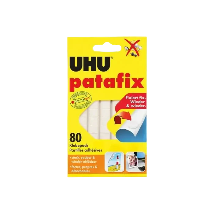 UHU patafix Original, wieder ablösbar, weiß, 80 Stück