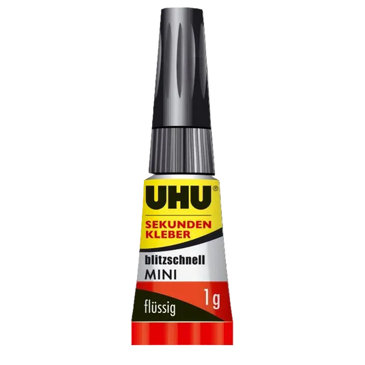 UHU SEKUNDENKLEBER blitzschnell MINIS, Aufbewahrungsbox mit 3x1g