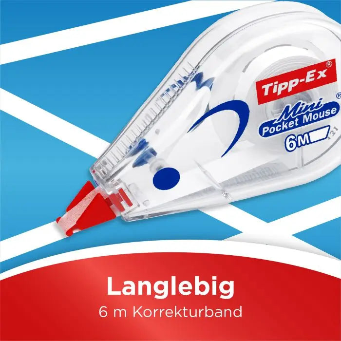 Korrekturroller Tipp-Ex® Mini Pocket Mouse®, 6 m x 5 mm, weiß