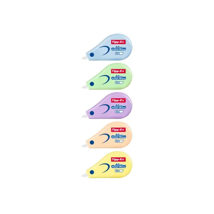 Korrekturroller Tipp-Ex® Mini Pocket Mouse® Pastel, 6 m x 5 mm in verschiedenen Farben