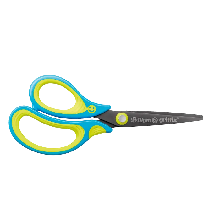 Pelikan School Scissors griffix Scissors Left-Handed Model Pointed, Neon Fresh Blue