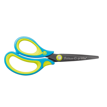 Pelikan School Scissors griffix Scissors Left-Handed Model Pointed, Neon Fresh Blue