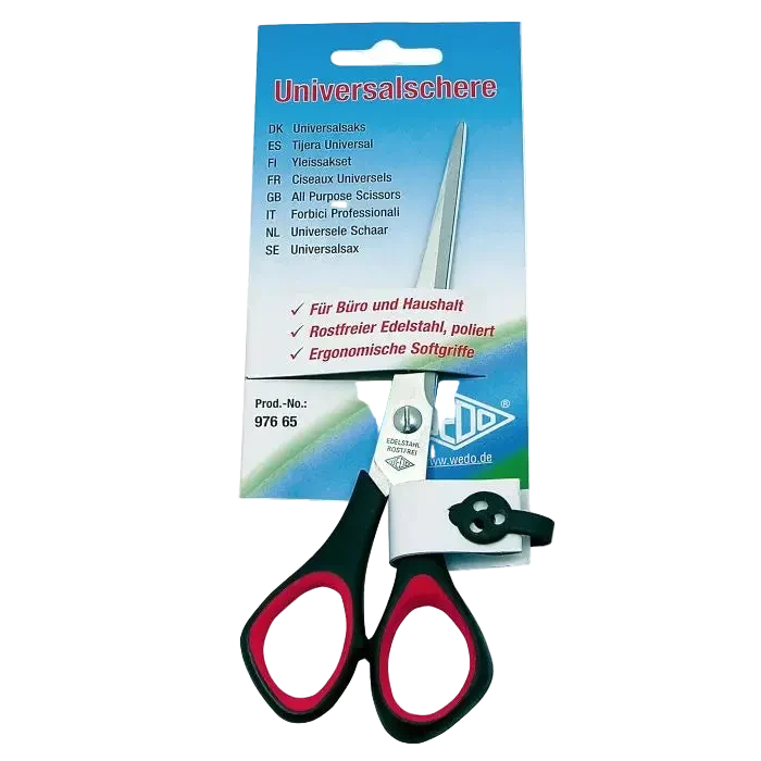 Universalschere Edelstahl Soft 6,5 Zoll 16,0 cm sw.rt Softgriff