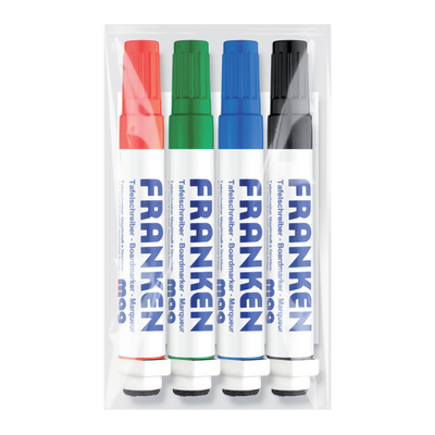 FRANKEN KombiMarker MagWrite, magnetisch, mit Schwamm,Rundspitze,1-3 mm,4 Stück