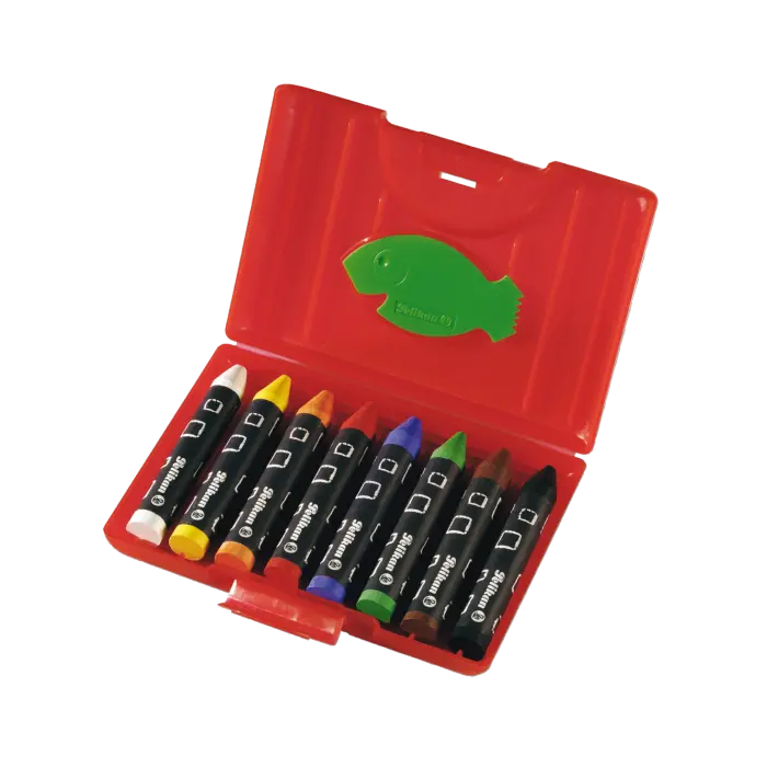 Pelikan Wachsmalstifte wasserfest 665/8 WF rotes 8er Kunststoffetui