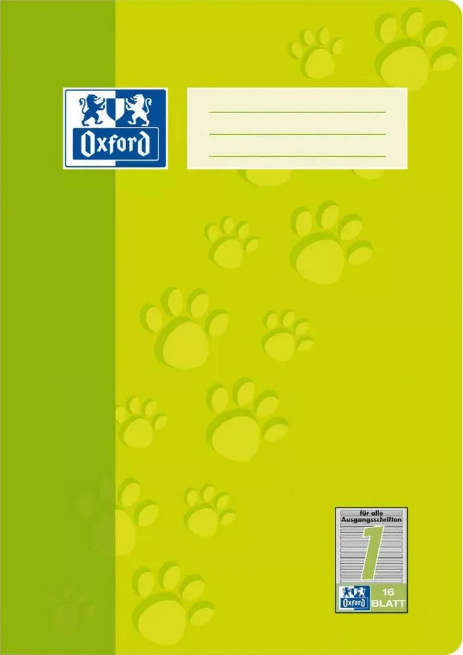 Oxford Schulheft A4, 1. Schuljahr Lineatur 1, 16 Blatt, Grün