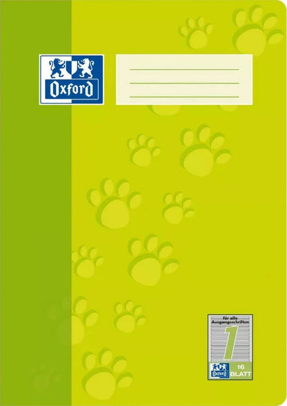 Oxford Schulheft A4, 1. Schuljahr Lineatur 1, 16 Blatt, Grün