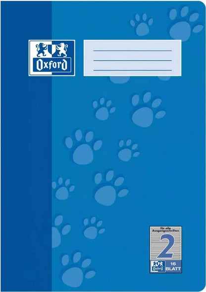Oxford Schulheft A4, Lineatur 2, 16 Blatt, Blau