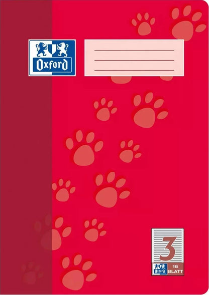 Oxford Schulheft A4, Lineatur 3, 16 Blatt, Rot
