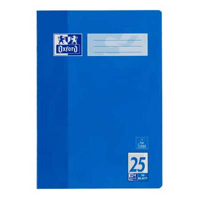 Oxford Schulheft A4, 9mm liniert/Rand, Lineatur 25, 16 Blatt, Blau