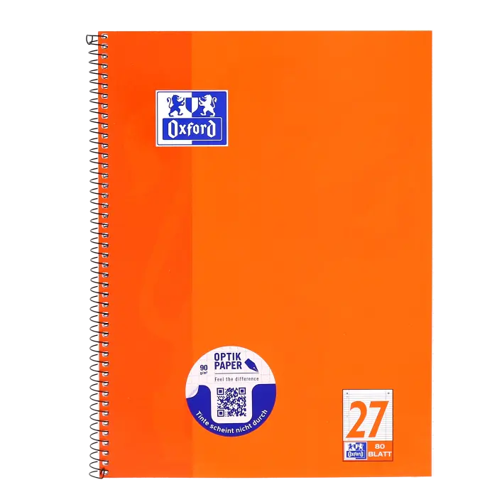 Oxford Collegeblock, A4, 9mm liniert, Rand rechts/links 80 Blatt, Lineatur 27