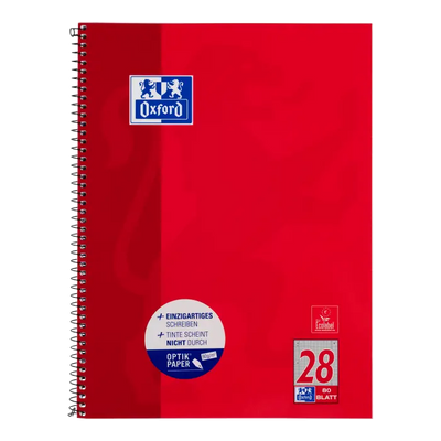 Oxford Collegeblock, A4, 5mm kariert, Rand rechts/links 80 Blatt, Lineatur 28