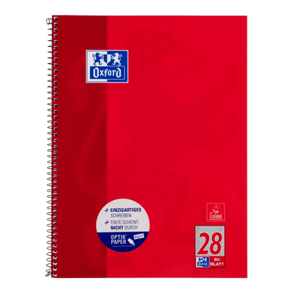 Oxford Collegeblock, A4, 5mm kariert, Rand rechts/links 80 Blatt, Lineatur 28