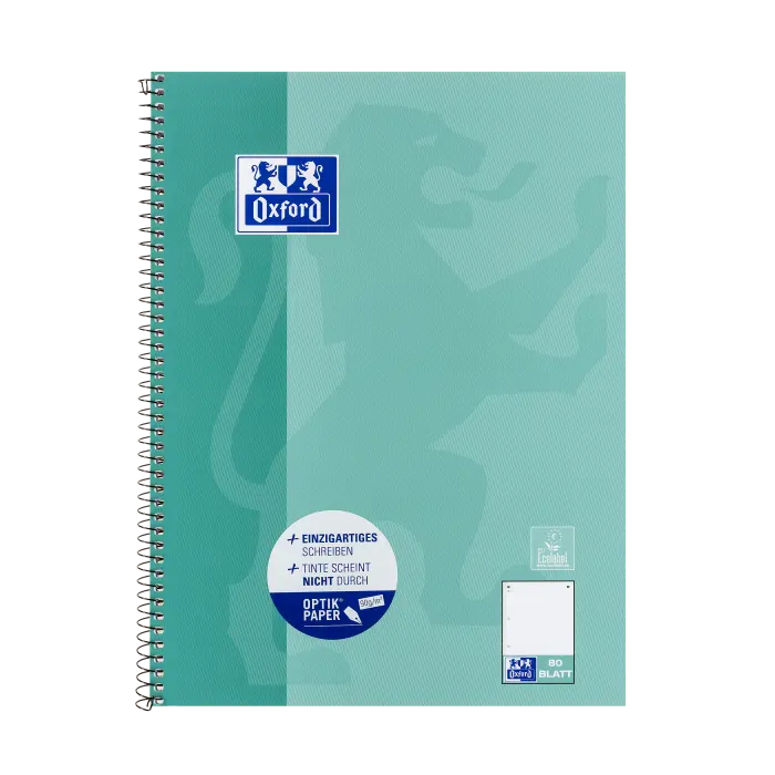 Oxford A4+ Collegeblock, punktkariert, 80 Blatt, SCRIBZEE® kompatibel, Grünblau