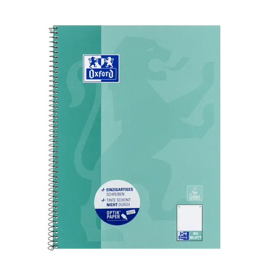 Oxford A4+ Collegeblock, punktkariert, 80 Blatt, SCRIBZEE® kompatibel, Grünblau