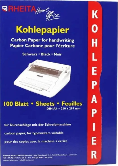 Rheita Kohlepapier in der 100 Blatt Mappe, A4, ideal für Kopien von Dokumenten