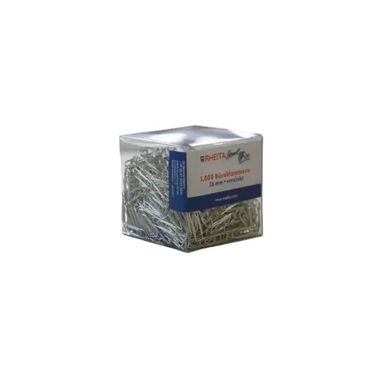 Rheita Büroklammern 26 mm, vernickelt, 1000 Stück in Box
