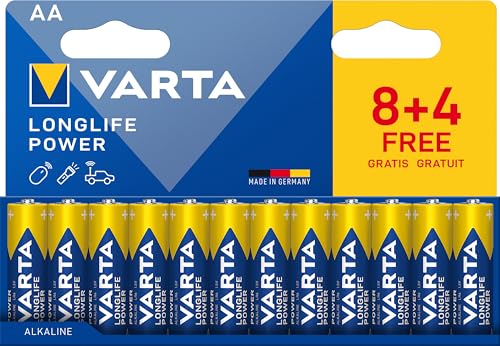 VARTA Batterien AA, 12 Stück (8+4), Longlife Power - Alkaline Mignon