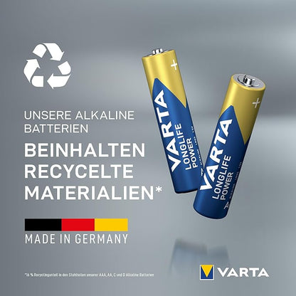 VARTA Batterien AAA, 12 Stück (8+4), Longlife Power - Alkaline Micro