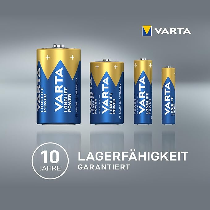 VARTA Batterien AAA, 12 Stück (8+4), Longlife Power - Alkaline Micro